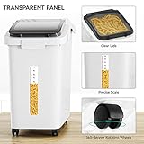 YITAHOME 90L/190lb Large Ingredient Flour Storage Bins, Commercial 20.6 Gal(11.4+5.8+3.4 Gal) Rice Storage Containers, 500 Cups Food Storage Bin with Wheels, Scoop and Lid, for Kitchen, White