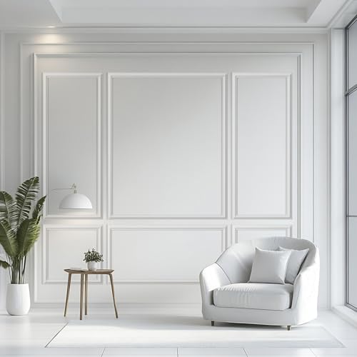 3 Set Peel and Stick Wall Molding Kit,Premade Self Adhesive Wainscoting Panels,Ready to Assemble Accent Molding Trim for Interior Wall Moulding Decor (24x60in)