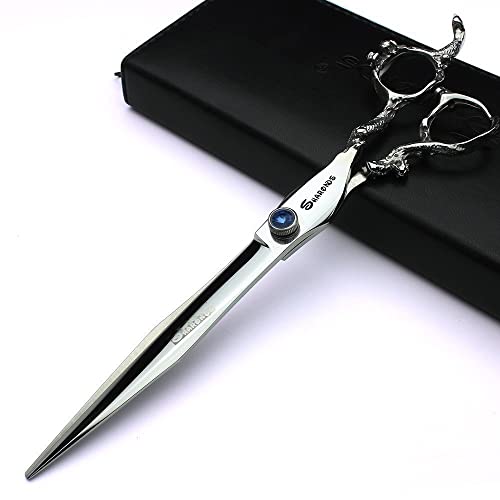 8 inch Japan 440C Hair Cutting Scissors Silvery Hairdressing Scissors Black Stone