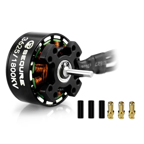 SEQURE 3625 Brushless Motor 1800KV Outrunner Motor 2-4S Outer Rotor Brushless Motor with 3.5mm Male Banana Connector for 1/10 RC Crawler Car