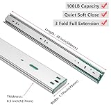 homdiy 10 Pairs 20 Inch Soft Close Drawer Slides Heavy Duty Side Mount Dresser Cabinet Rails Metal Ball Bearing and Full Extension Kitchen Cabinet Drawer Runners 100 LB Capacity