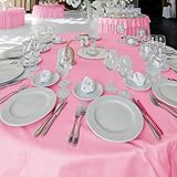 Fitable 6 Pack Pink Round Tablecloths - 120 Inches in Diameter - Stain Resistant and Washable Table Clothes, Polyester Fabric Table Covers for Wedding, Party, Banquet, Formal Events