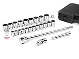 TEKTON 3/4 Inch Drive 12-Point Socket and Ratchet Set, 24-Piece (3/4-2 in.) | SKT35105