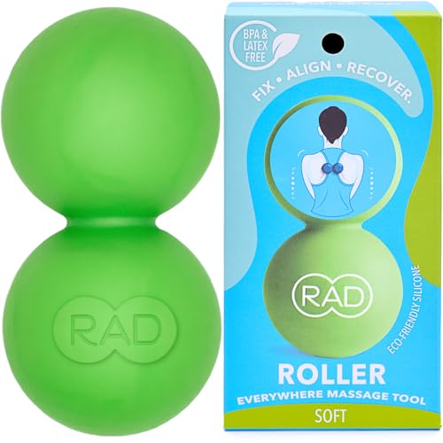 RAD Soft Peanut Massage Ball – Low Density Yoga Deep Tissue Roller Ball – Myofascial Release for Back, Neck, Feet, Psoas & Spine – Suboccipital & Thoracic Trigger Point Therapy