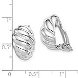 925 Sterling Silver Rhodium Plated Polished Weaved Oval Clip Earrings Measures 16.75x10.75mm Wide - Clip on Earring for Women