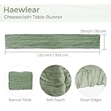 6 Pack Cheesecloth Table Runner 10Ft Boho Gauze Table Runner Cheese Cloth Long Rustic Sheer Table Runner for Wedding Bridal Baby Shower Birthday Party Cake Table Arbor Decorations (Sage Green)