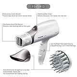 Panasonic Nanoe Salon Hair Dryer with Oscillating QuickDry Nozzle, Diffuser and Concentrator Attachments, 3 Speed Heat Settings for Easy Styling and Healthy Hair - EH-NA67-W (White)