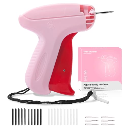Stitch Gun for Clothes Comes with 6 Fine Needles,4000 Pcs Micro Fasteners(2000 White & 2000 Black).Stitch Gun Quick Clothing Fixer,Speedy Clothing Fixer