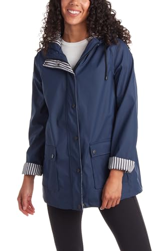 URBAN REPUBLIC Rain Jacket Women - Lightweight Waterproof Windbreaker for Women (S-3XL), Size X-Large, Navy Blue