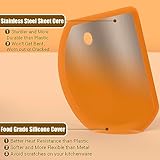 Silicone Dough Scraper with Stainless Steel Sheet, Curved Edge Flexible Bowl Scraper for Baking, Food Grade Silicone Bench Scraper for Sourdough Bread Proofing Basket, Set of 2, Gray & Orange,SAPID