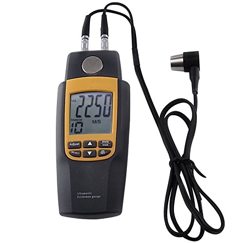 Gain Express Dual Thickness Meter Gauge Wave Velocity 1000~9999m/s for Steel, Aluminum, Copper, Glass