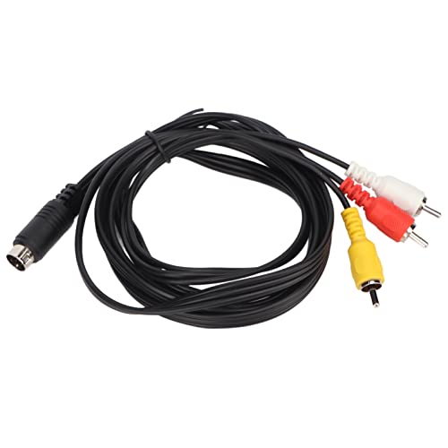 Sanpyl Mini DIN 9 Pin to Audio Video Composite Cable, Mini 9 Pin DIN Male to 3 Male Composite Video Extender Cord Adapter, Plated, for TV AV Receiver Monitor, 5.9ft