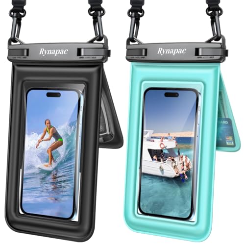 [Up to 8.5''] Waterproof Phone Pouch Floating, Double Bags Waterproof Phone Case with Lanyard for iPhone 16 15 Pro Max, Galaxy S25 S24 Ultra, IPX8 Cellphone Dry Bag Beach Cruise Ship Essentials 2 Pack