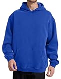 Hatant Oversized Hoodie Sweatshirts for Men Couples Heavyweight Hoodies Pullover Vintage Mens Acid Wash Sweaters Hoodies with Pocket Men's Fashion Hoodies Sweatshirts 2025 Blue-S