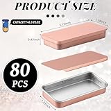 Norme 80 Pcs Rose Gold Slide Top Small Tins Containers Rectangular Cosmetics Metal Boxes Small Lip Balm Containers Metal Tins with Lids for Lip Balm Jewelry Crafts Pills,3.15 x 1.38 x 0.43"