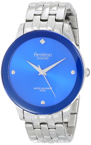 Armitron Men's 20/4952BLSV Stainless Steel Diamond-Accented Watch