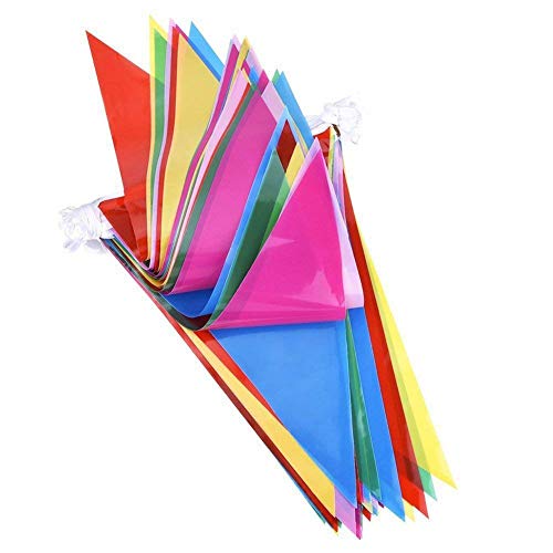 1000ft Multicolor Pennant Banners String Bunting Flag Banner,Nylon Fabric Decorations Flags for Festival Party Celebration Eventsyard Picnics - 600pcs Nylon Fabric Decorations Flags