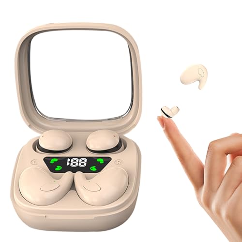 Xmenha Flat Sleep Mini Invisible Small Tiny Earbuds Wireless Bluetooth Ear Buds for Sleeping Headphones Micro Smallest Discreet Sleep Earbuds Earphones for Side Sleepers, Small Ears Canals Women, Work