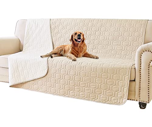 Tcksstex Waterproof and Non-Slip Dog Bed Cover and Pet Blanket Sofa Pet Bed Mat ，car Incontinence Mattress Protectors Furniture Couch Cover for Most Cats Dogs,Pets（52x82-Beige）