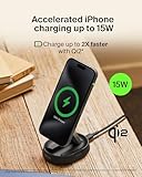 Belkin Convertible Magnetic Charging Stand 15W - MagSafe-Compatible Fast Qi2 Charger, iPhone Charger for Apple iPhone 16, 16 Plus, 16 Pro, 16 Pro Max, iPhone 15 & 14, Apple Airpods Pro, & More - Black