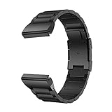 LDFAS Fenix 8/7X/6X/5X Plus Band, 26mm Titanium Metal Quick Release Easy Fit Watch Strap with Double Button Clasp Compatible for Garmin Fenix 7X Pro/6X Pro/5X Plus/Enduro 3/tactix 7 Bands, Black