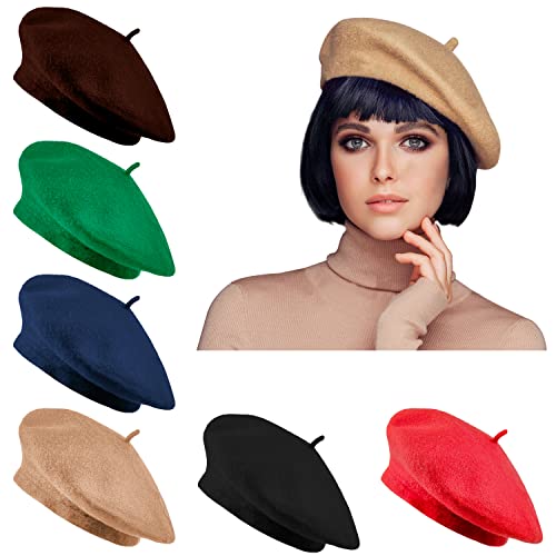 Jolbndcv 6 PCS Beret Hat French Beanie Outdoor Winter Fashion Lady Hat