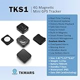 TKMARS Mini GPS Tracker for Vehicles No Subscription Sim Card Required Low Monthly Fee 4G Tracking Devices for Cars Hidden Unlimited Distance Magnetic Rastreador GPS SOS Alarm Locator Kids TKS1