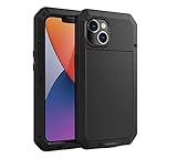 Marrkey for iPhone 14 Case, 360 Full Body Protective Cover Heavy Duty Shockproof Tough Armour Aluminum Metal Case with Silicone Built-in Screen Protector for Apple iPhone 14 6.1 Inch - Black