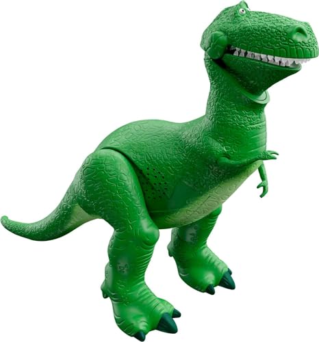 Mattel Disney and Pixar Toy Story Talking Dinosaur Action Figure with Movng Arms, Roarin’ Laughs Rex Dino Toy, 10.8-inch T Rex with 40+ Sounds & Phrases