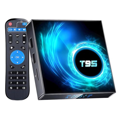 T95 Android TV Box 10.0 4GB RAM 64GB ROM, T95 Android Box 2025 Support 6K 4K Dual-WiFi 2.4G/5G H616 Quad-Core CPU with HDR10 BT4.0 3D Ethernet H.265 Decoding Smart Box for TV