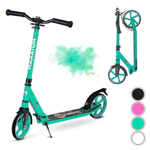 Maraton Kick Scooter for Teens 8-18 Ages | Foldable, Big Wheel, Durable | Scooters for Kids 8-12, 8-10, 13-16 Year Old | Two Wheel Scooter for Teenagers