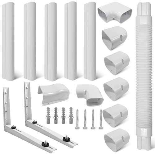 Mini Split Wall Mounting Bracket Kit,Universal Air Conditioner Heat Pump System Unit 7000-18000 BTU, Mini Split-System Air Conditioners for Central AC/Heat Pumps Systems (White, 3" x 10 ft)