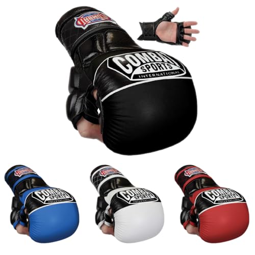 Combat Sports Max Strike MMA Training Gloves, Open Palm Gloves for MMA, Muay Thai, and Kickboxing, Black, Large