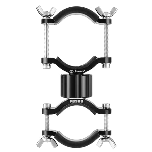 LIGHTFE Aluminum Bike Flashlight Mount for Large Size Lights,U Lock Mount for Bike Lock Holder, 360° Rotation Adjustable Flashlight Bicycle Holder