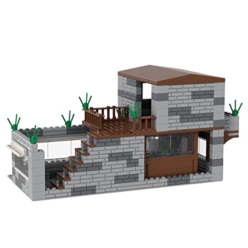 Jeamoc WW2 Military Base Building Block Set, 420+Pcs Military House Building Bricks, Compatible with Lego WW2 Set