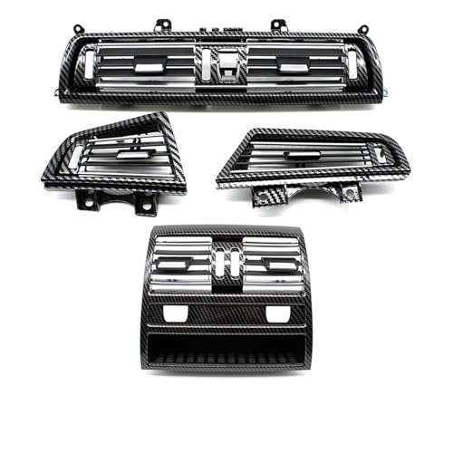Carbon Fiber Front Left Right Rear Air Conditioner AC Vent Grille Cover Compatible With BMW 5 Series F10 F11 F18 520i 523i 525i 528i 535i(LHD 4PCS-B)