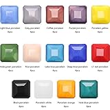 Square Glass Beads for Jewelry Making 14 Colored 56Pcs 14MM Faceted Gemstone Cube Shape Crystal Spacer Beads Assortment for DIY Handcrafted Necklace Bracelet