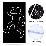 Keymall 15 Pcs Crime Scene Decoration Includes Body Silhouette Caution Tape Evidence Marker Bag Footprint Bullet Hole Stickers For Halloween CSI Theme Murder Mystery Dinner Party Room Decor