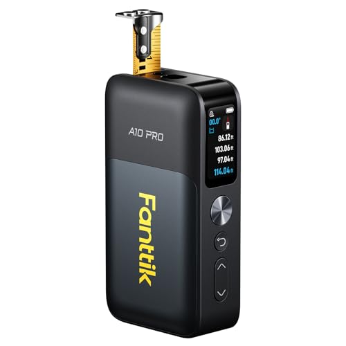 Fanttik A10 Pro 2-in-1 Digital Laser Tape Measure with HD IPS Color Display, 165Ft Rechargeable Laser Measurement Tool & 9.8Ft Measuring Tape, 6 Units Selectable, for Distance/Area/Volume