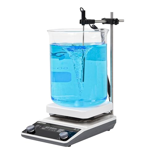 LACHOI 6.7 Inch Magnetic Stirrer Hot Plate Max 20L Stirring Capacity LCD Display Magnetic Stir Plate Max Temp. 350℃/662°F Hotplate Stirrer 50-2000RPM,Stir Bar&Temp Probe Sensor&Support Stand Included