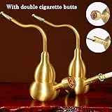 DACHUI Portable Hookah Mini Hookahs Shisha Handheld Personal Hookah Water Pipe For Smoking Brass Small Travel Hookah Smoking Gifts For Father Husband Boyfriend or Friends, A