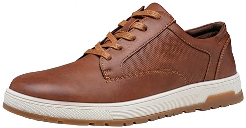 Jousen Mens Casual Shoes Retro Men's Fashion Sneakers Simple Oxford Sneakers for Men (AMY5118A Brown 10.5)