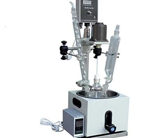 5L Single-Deck Chemical Reactor Glass Reaction Vessel with Heating Bath for Extraction (220V)