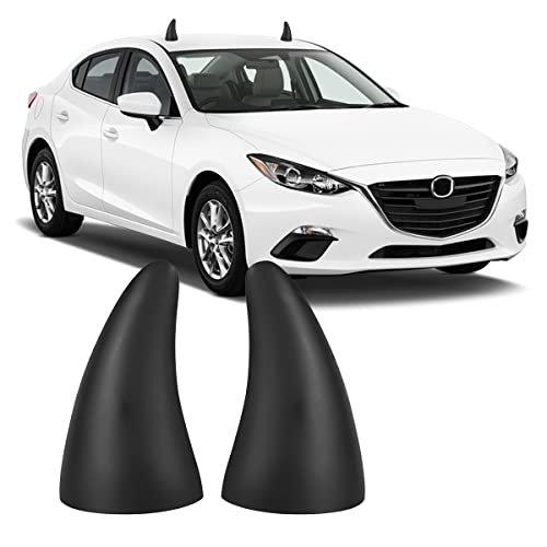 2PCS 3D Devil Horn Stickers for Car Roof Bumper, 4.3 Inch Elasticity Anti Collision Protector Decals, Self-Adhesive Auto Decoration Ornaments, Car Exterior Accessories for Truck, SUV, Car (Black)