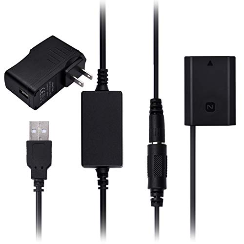 Andoer DR-FZ100 DC Coupler Dummy Battery Replace of NP-FZ100 Battery with USB DC Converter Power Cable Wall Plug Compatible with Sony A9 A7R3 A7M3 A7S3 A7III A7R4 A7M4 A6600 Cameras