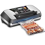 95kpa Vacuum Sealer Machine, Commercial Full Automatic Food Sealer, Food Vacuum Sealing Machine with Cutter, 10 Pre-cut Bags & Bag Rolls and Accessory Hose, Fully Starter Kits, Black