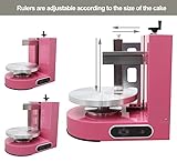 BREVELTION Electric Cake Decorating Machine Cream Coating Spreading Smooth Machine Surface Scraper for 4-12inch Cakes Adjustable Rotating Speed Pink