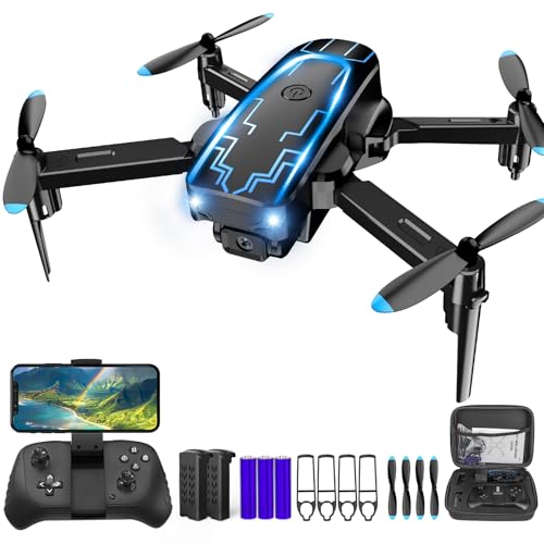 Mini Drone with Camera, Drones for Kids Adults, Boys Gifts, 1080P HD Foldable Drone with Gravity Control, Gestures Selfie, Altitude Hold, One Key Start, 3D Flips, 2 Batteries, Toy for Boys Girls