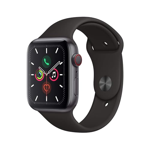 Apple Watch Series 5 (GPS + Cellular, 40MM) - Space Gray Aluminum Case with Black Sport Band (Renewed)