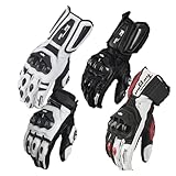 DOQUAMNEX Glove Furygan AFS 10 Motorcycle Racing Carbon Fiber Pattern Leather Gloves Off-Road Mountain Motorcycle Gloves Prtective Riding Gloves Motorcycle Gloves(Gold,L)